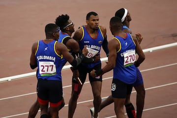 Equipo de 4x400 que se dio a conocer en los Juegos Panamericanos de Lima. Los colombianos consiguieron el cuarto puesto en el Mundial de Doha. 