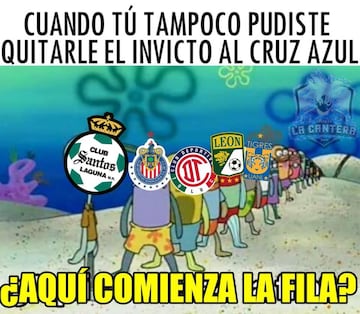 El invicto de Cruz Azul en los memes que circulan en la red