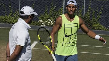 Rafa Nadal sigue preparando Wimbledon: sesi¨®n con Garin