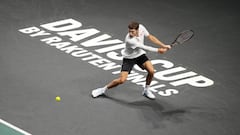 Pablo Carreño, durante el entrenamiento de ayer.