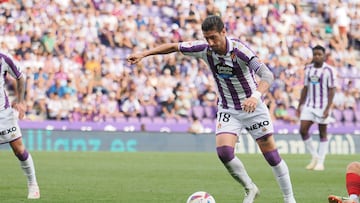 VALLADOLID, 16/09/23. PHOTOGENIC. PARTIDO DE LA LIGA HYPERMOTION ENTRE EL REAL VALLADOLID C.F. Y EL MIRANDÉS. GOL DE ESCUDERO