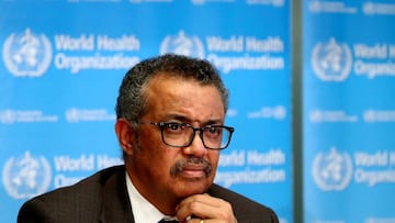 FILE PHOTO: Director General of the World Health Organization (WHO) Tedros Adhanom Ghebreyesus attends a news conference on the situation of the coronavirus (COVID-2019), in Geneva, Switzerland, February 28, 2020. REUTERS/Denis Balibouse/File Photo