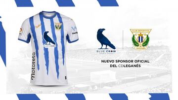 IMAGEN PROMOCIONAL DE BLUE CROW SPORTS COMO NUEVO ESPONSOR DEL LEGANÉS