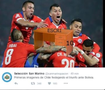 Tras el fallo de la FIFA y su sanción a Bolivia, las redes iniciaron sus burlas a Chile y Bolivia. 