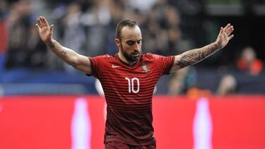 BELGRADE, SERBIA - FEBRUARY 06: Ricardinho of Portugal gestures during the UEFA Futsal EURO 2016 match between Portugal and Serbia at Arena Belgrade on February 6, 2016 in Belgrade, Serbia. (Photo by Harold Cunningham - UEFA/UEFA via Getty Images)