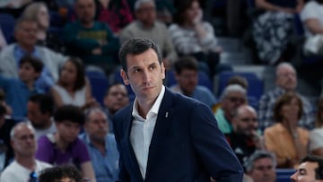 Dani Miret, entrenador del Joventut, durante un partido ante el Real Madrid.