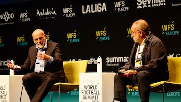 Javier Tebas, junto a Alfredo Relaño.