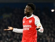 Saka has missed Arsenal’s last five games, in which they have surrendered their lead at the top of the Premier League to Manchester City.