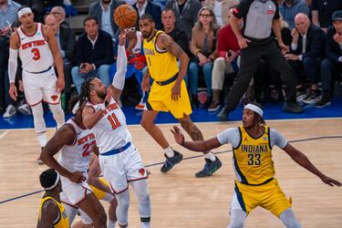 Why isn’t Bennedict Mathurin playing for the Pacers against the Knicks in game 2 today?