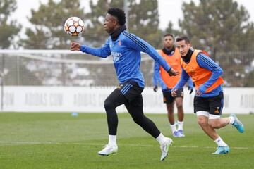 Vinicius, durante el entrenamiento de esta ma&ntilde;ana.