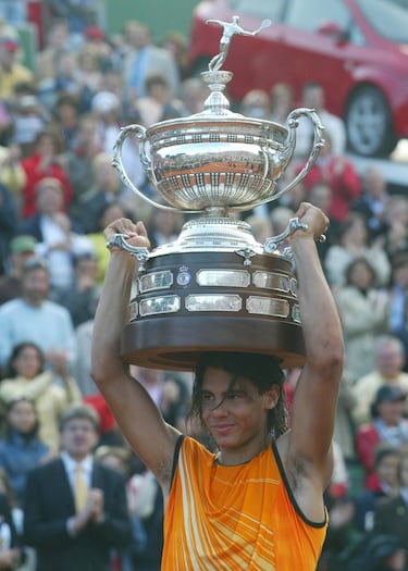 Rafa Nadal ganador en 2005.