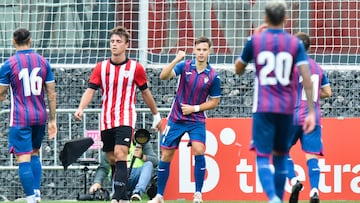 20/07/2022 PARTIDO DE PRETEMPORADA BILBAO ATHLETIC EIBAR CELEBRACION GOL EIBAR
