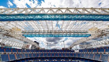 Obras del Santiago Bernabéu: la cubierta empieza a coger forma