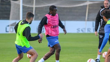 Leuko en el entrenamiento de este mi&eacute;rcoles con la Balona.