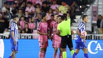 The young midfielder was finally sent off midway through the second half after an administrative mix-up at Chase Stadium.