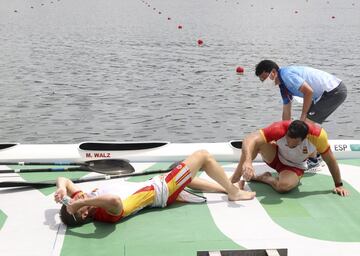 El equipo español tras acabar la final. 