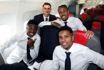 30/05/24 CHAMPIONS LEAGUE REAL MADRID VIAJE AEROPUERTO VINICIUS RODRYGO  MILITAO 