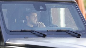 Sergi Roberto, a la llegada a un entrenamiento.