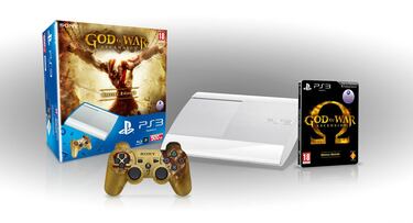 PS3 Blanca y pad personalizado para el pack God of War Ascensión europeo
