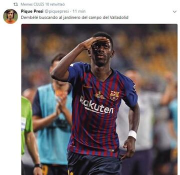 El césped, protagonista absoluto de los memes del Valladolid-Barça