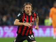 Modric durante el partido de liga italiana contra el Nápoles.