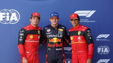 Leclerc, Verstappen y Sainz, en Zandvoort.