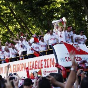 El Sevilla volverá a gozar con sus aficionados del éxito conseguido con la Europa League en Turín.