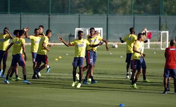 La Selección Colombia realizó su primer entrenamiento en Alicante y se prepara para los amistosos ante Chile y Argelia. 
