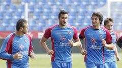 Ballesteros, junto a Iborra y H&eacute;ctor Rodas durante un entrenamiento.