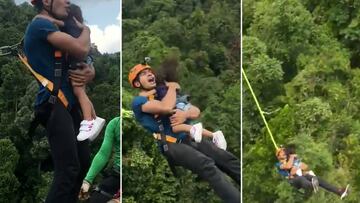 video padre saltando con ni&ntilde;a dos a&ntilde;os