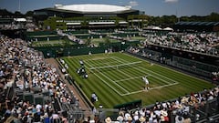 Tennis - Wimbledon - All England Lawn Tennis and Croquet Club, London, Britain - July 7, 2023 General view of court 12 during the third round match between Italy’s Lorenzo Musetti and Poland’s Hubert Hurkacz REUTERS/Dylan Martinez