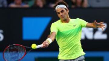 Roger Federer, en su estreno en el Abierto de Australia.