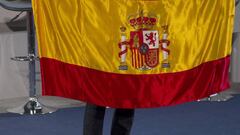 Rafael Nadal with the Spanish national flag ahead of London 2012. 