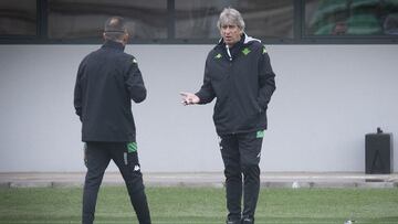 Pellegrini, en un entrenamiento. 