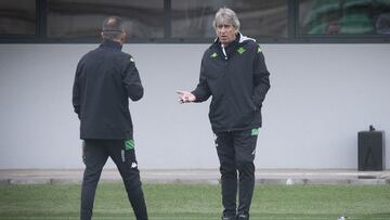 Pellegrini, en un entrenamiento.