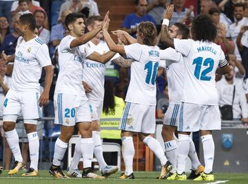 1-0. Marco Asensio celebró el primer gol.
