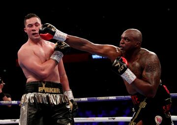 Dillian Whyte en acción con Joseph Parker. 