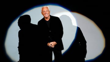 El diseñador italiano Giorgio Armani durante la Semana de la Moda de Milán el 15 de enero de 2007.