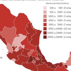 Mapa y casos de coronavirus en México por estados hoy 2 de julio