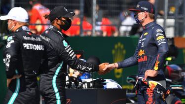 HAMILTON Lewis (gbr), Mercedes AMG F1 GP W11 Hybrid EQ Power+, VERSTAPPEN Max (ned), Aston Martin Red Bull Racing Honda RB16, portrait during the Formula 1 Rolex Grosser Preis von Osterreich 2020, Austrian Grand Prix from July 02 to 05, 2020 on the Red Bu