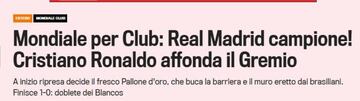 "Cristiano hunde a Gremio", titula Gazzetta dello Sport.