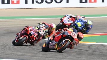 M&aacute;rquez lidera el grupo perseguidor en el GP de Arag&oacute;n.