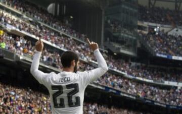 Celebraci¨®n de Isco tras marcar el 1-0.