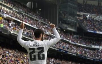 Celebración de Isco tras marcar el 1-0.