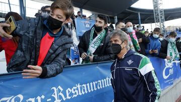 Pellegrini, antes del partido. 