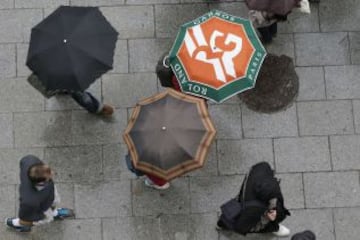 La jornada de Roland Garros aplazada por la lluvia