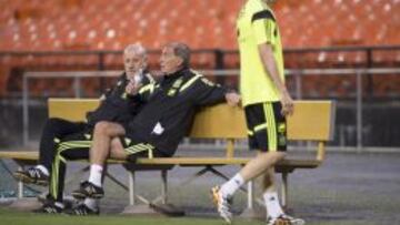 Del Bosque, Grande y Torres, en el Mundial de Brasil.