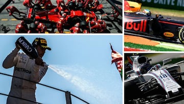 Hamilton, Vettel, Ricciardo y Stroll en el GP de Italia de F1.