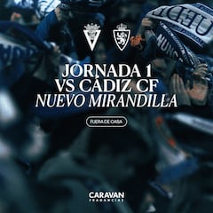 El Real Zaragoza iniciará el campeonato 2024-25 en Cádiz