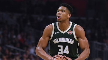 Giannis Antetokounmpo, durante un partido de la NBA con Milwaukee Bucks